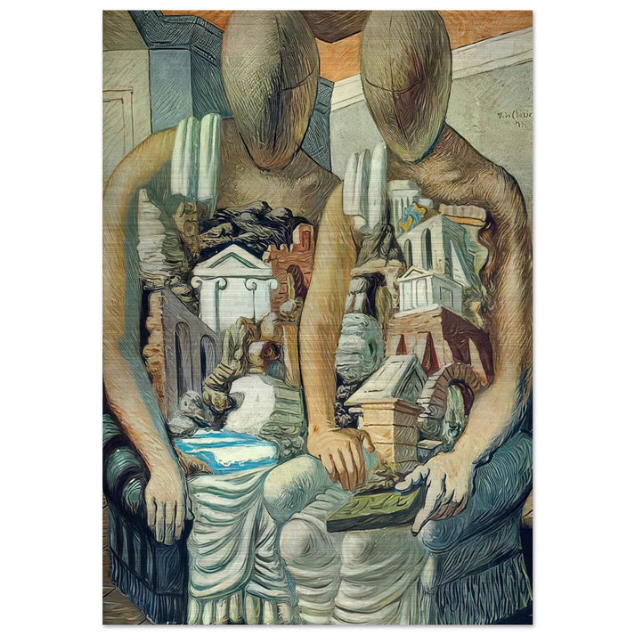 THE ARCHAEOLOGISTS 1927 - Giorgio de Chirico Brushed Aluminum Print - 70x100 cm / 28x40 inches | Giorgio de Chirico Aluminum Print | Giorgio de Chirico Prints