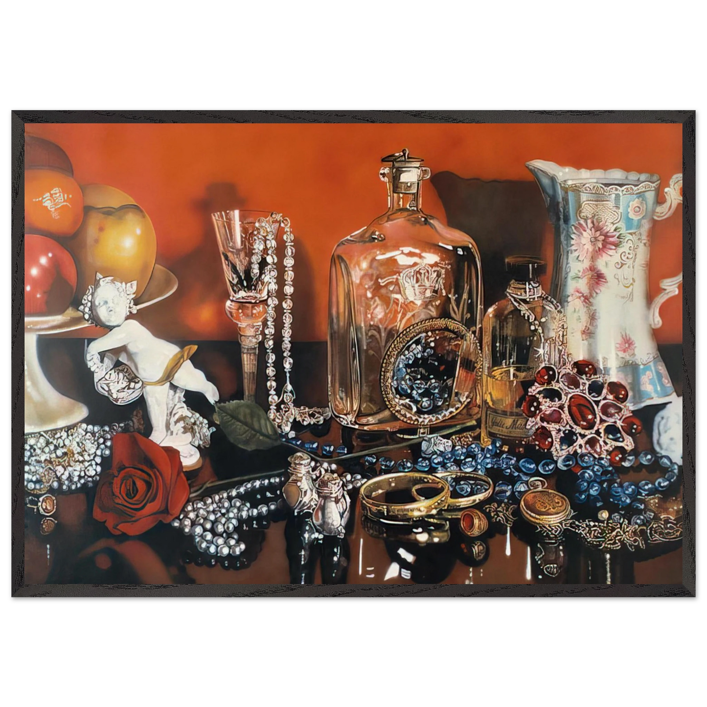 JOLIE MADAME 1973 - Audrey Flack 70x100 cm / 28x40 inches Framed Art Print – Black Wooden Frame