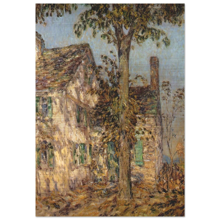 Sunlight on an Old House, Putnam - Childe Hassam Brushed Aluminum Print - 70x100 cm / 28x40 inches | Childe Hassam Aluminum Print | Childe Hassam Prints