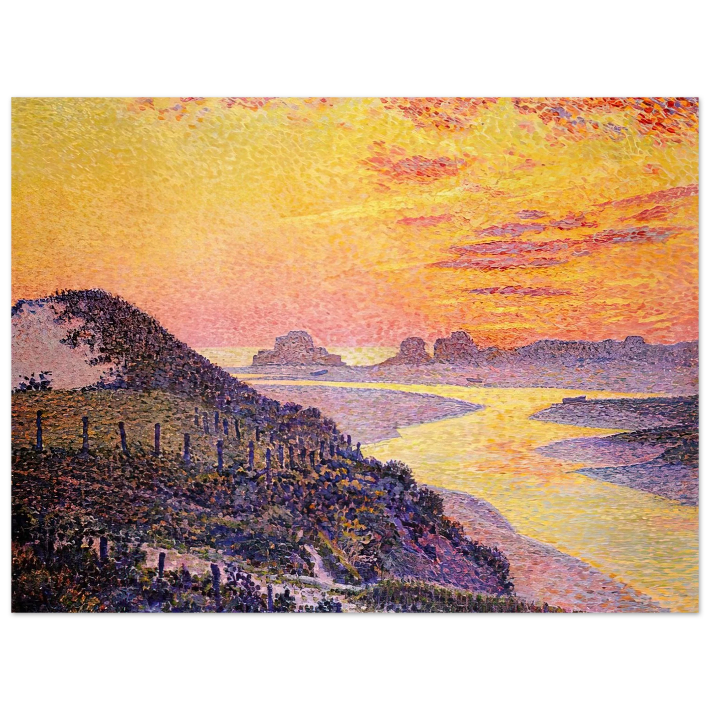Theo van Rysselberghe - SUNSET AT AMBLETSUSE 1899 Fine Art Poster - Default Title
