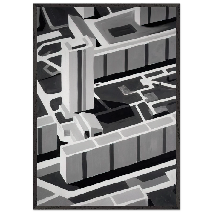 TOWNSCAPE SL 1969 - Gerhard Richter 70x100 cm / 28x40 inches Framed Art Print – Black Wooden Frame