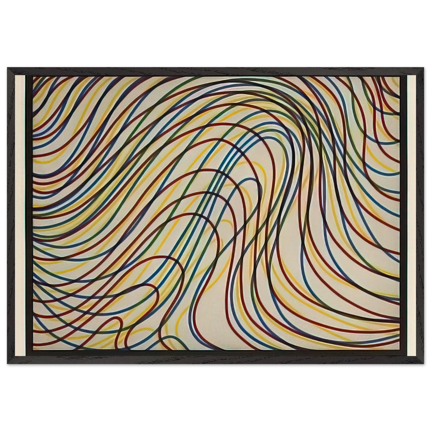 Wavy Lines with Black Border - Sol LeWitt Framed Art Print – Black Wooden Frame - Default Title - -Framed Art Print