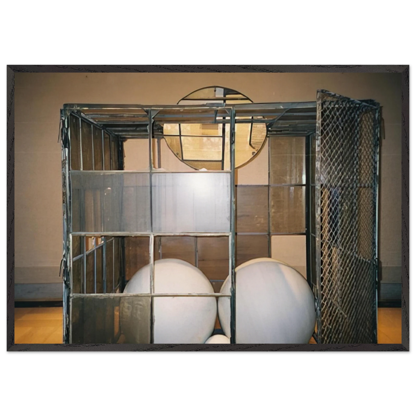 CELL 3 WHITE MARBLE SPHERES 1993 - Louise Bourgeois 70x100 cm / 28x40 inches Framed Art Print – Black Wooden Frame