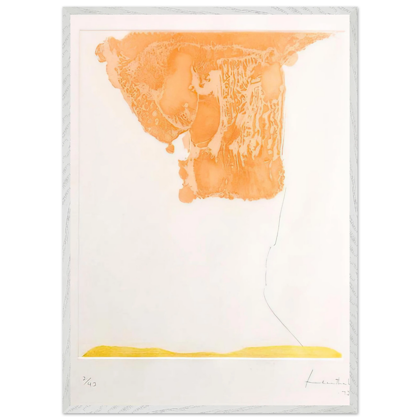 Helen Frankenthaler - Pranzo Italiano - 1973 Wall art - 21x29.7 cm / 8x12" - Premium Wooden Framed Poster With Fine Art Paper - Black frame