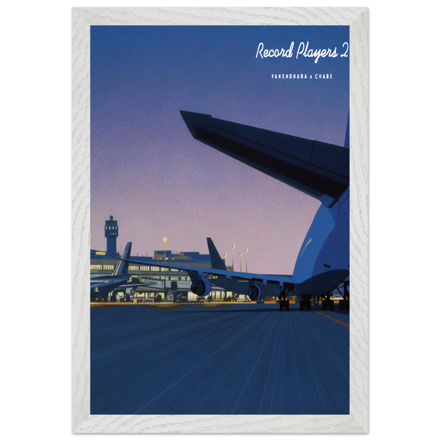 Hiroshi Nagai - Taxiway Wall Art - 60x80 cm / 24x32 inches - Premium Wooden Framed Poster With Fine Art Paper - Black frame