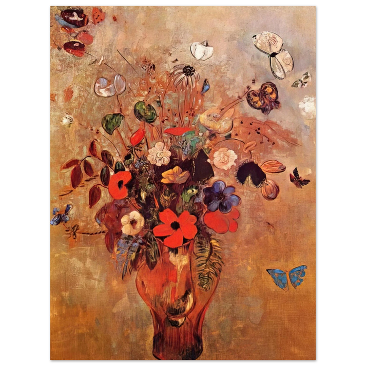 Odilon Redon - VASE WITH FLOWERS AND BUTTERFLIES 75x100 cm / 30x40inches Fine Art Poster