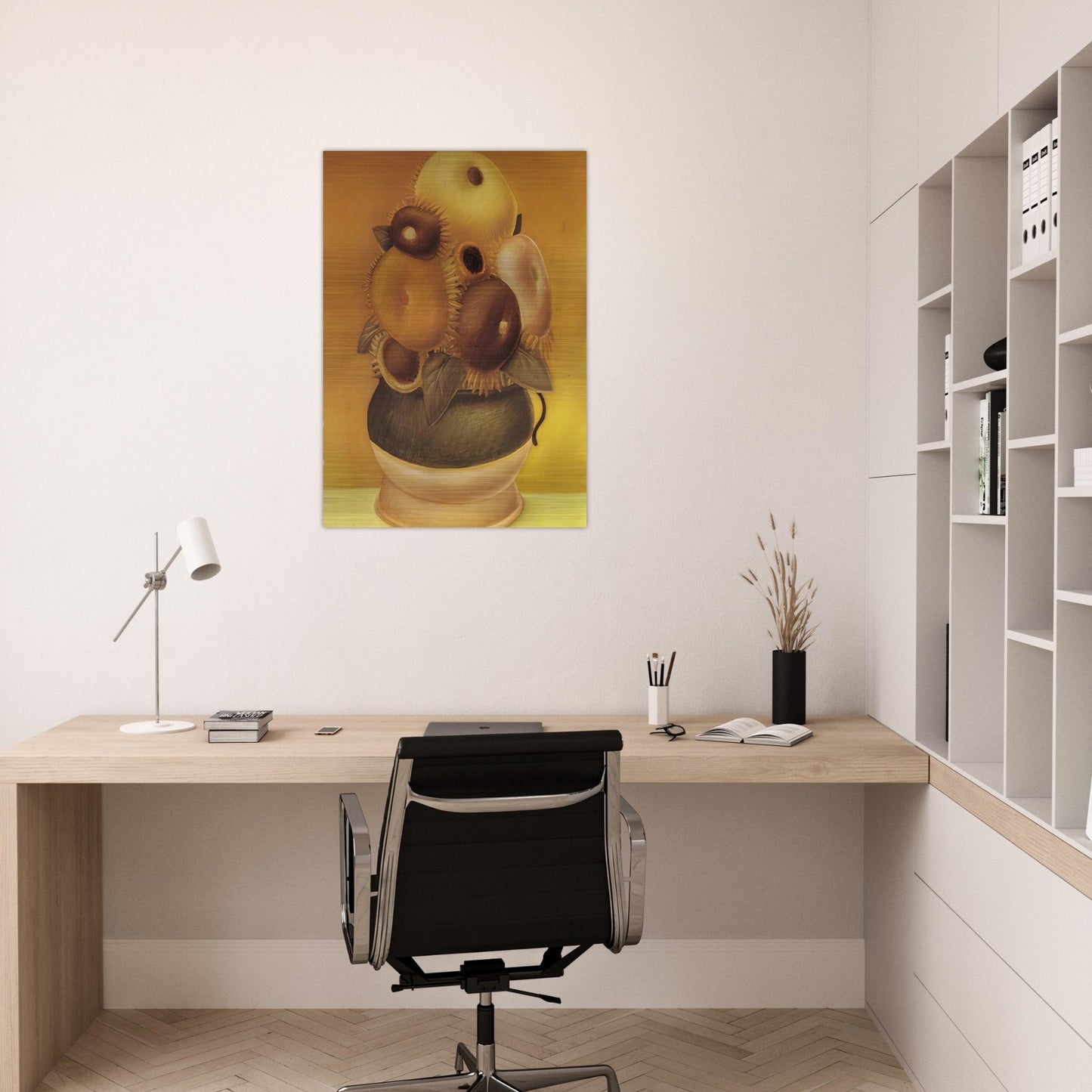 SUNFLOWERS - Fernando Botero Brushed Aluminum Print - 70x100 cm / 28x40 inches | Fernando Botero Aluminum Print | Fernando Botero Prints