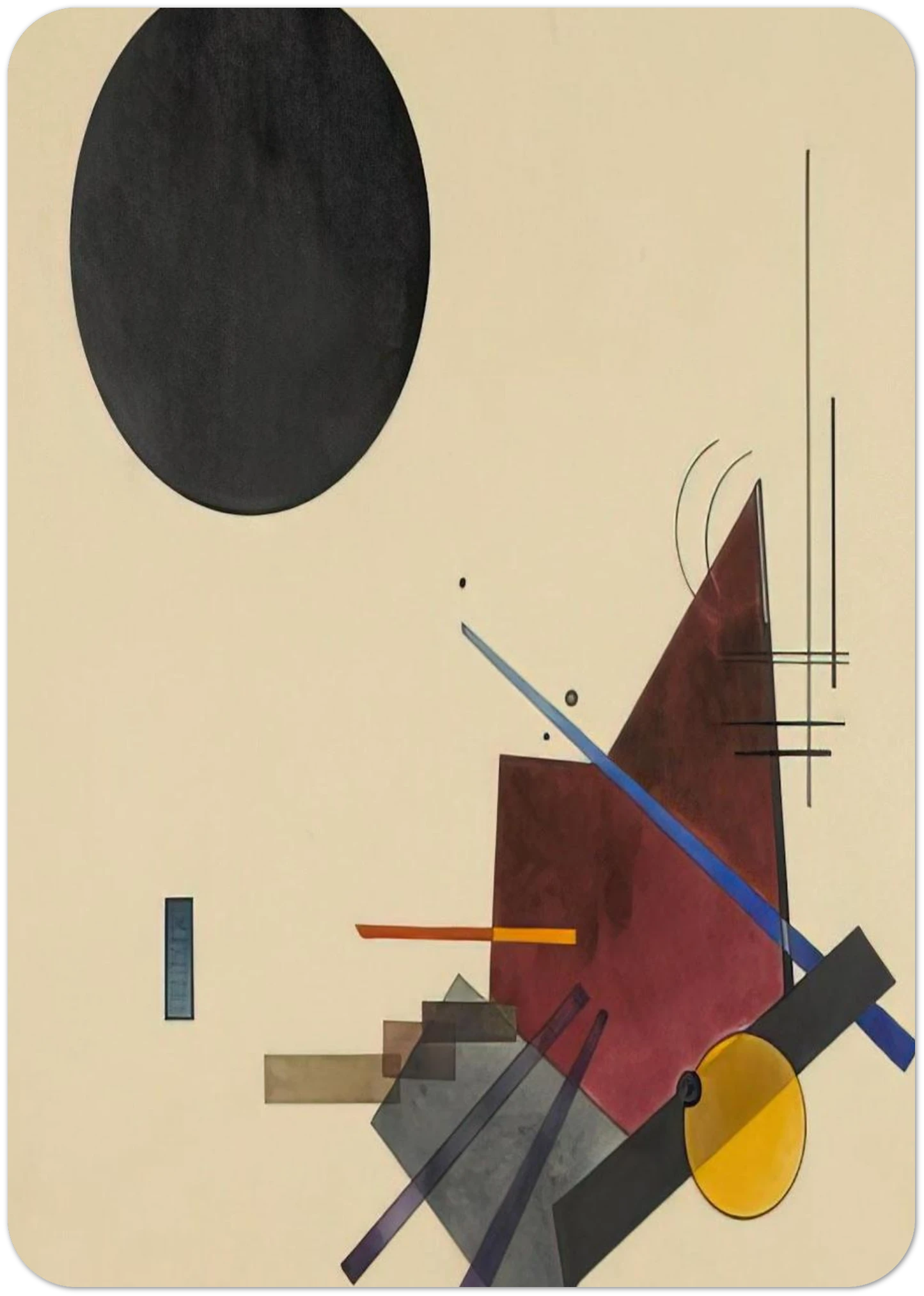 BLACK RELATIONSHIP 1924 By Wassily Kandinsky Pack of 10 Post Cards | Wassily Kandinsky Post Cards | A6 (10.5 x 14.8 cm) - 4.1 x 5.8 inches