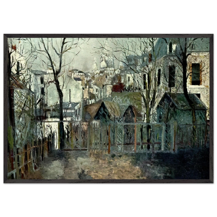 RENOIR S GARDEN - Maurice Utrillo 70x100 cm / 28x40 inches Framed Art Print – Black Wooden Frame