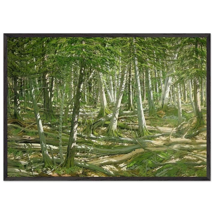 Old Windfall - 1982 - Neil Welliver 70x100 cm / 28x40 inches Framed Art Print – Black Wooden Frame