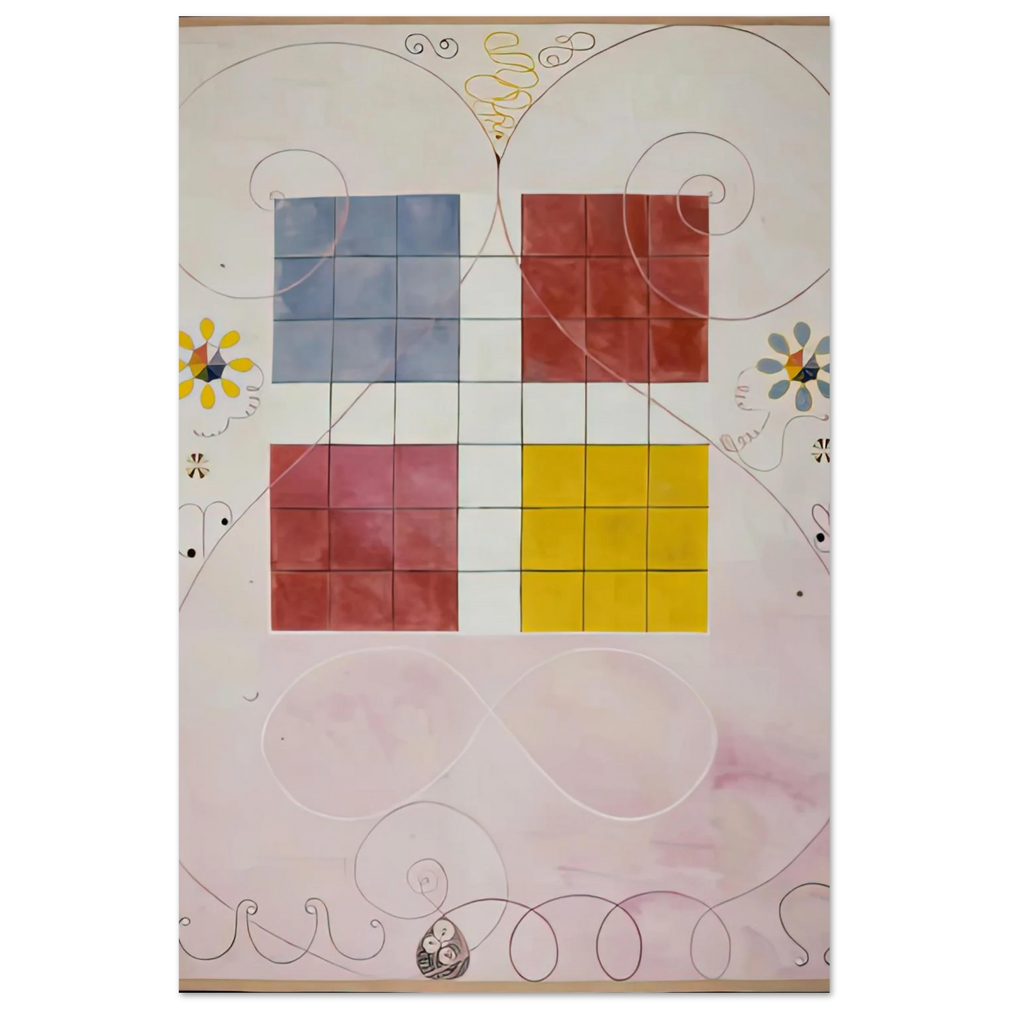 Hilma af Klint - DE TIO ST RSTA N 10 ALDERDOMEN 1907 Wall art - 20x25 cm / 8x10 Inches - Fine Art Poster - -