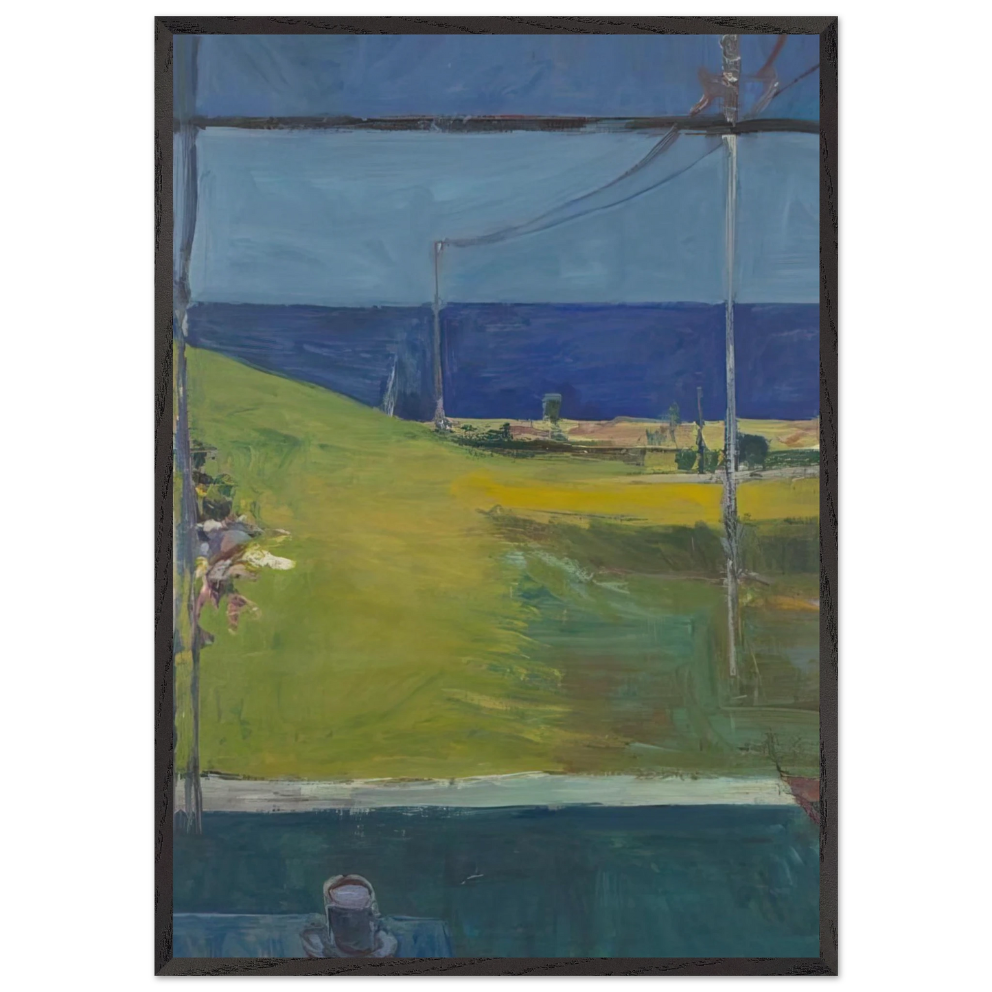 Ocean from a Window - Richard Diebenkorn 70x100 cm / 28x40 inches Framed Art Print – Black Wooden Frame