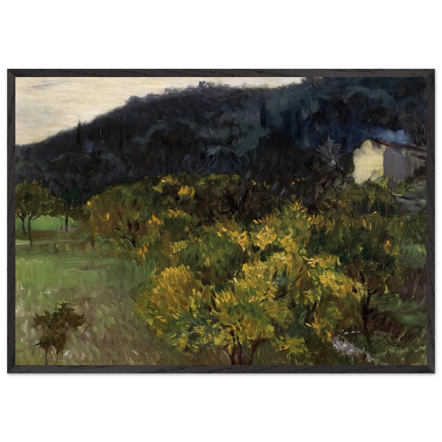 Landscape near Grasse - John Singer Sargent 70x100 cm / 28x40 inches Framed Art Print – Black Wooden Frame