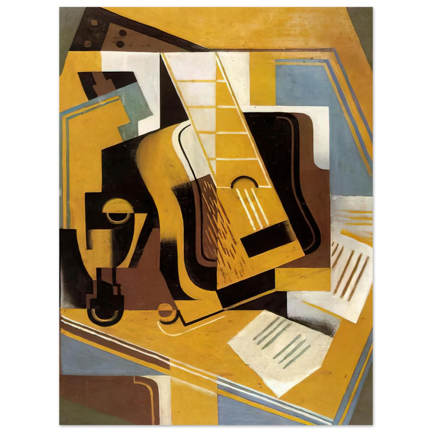 Juan Gris - PHOTOGRAPH OF THE GUITAR 1918 Fine Art Poster - Default Title