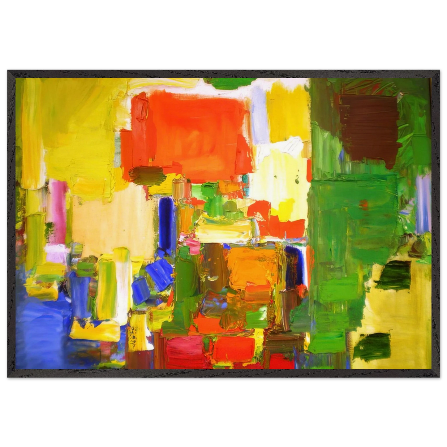 August Light - Hans Hofmann 70x100 cm / 28x40 inches Framed Art Print – Black Wooden Frame
