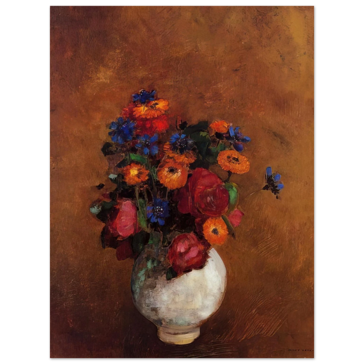 Odilon Redon - BOUQUET OF FLOWERS IN A WHITE VASE 75x100 cm / 30x40inches Fine Art Poster