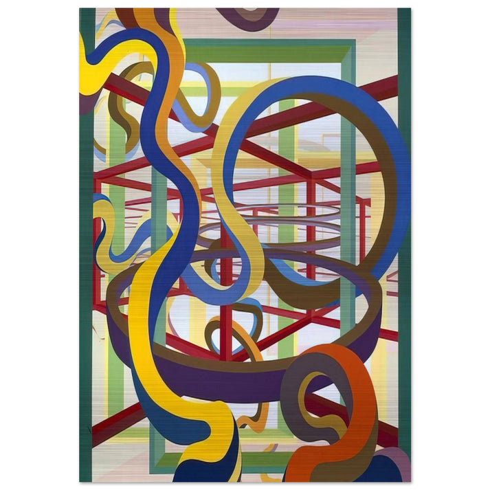 Vorcex IV - Al Held Brushed Aluminum Print - 70x100 cm / 28x40 inches | Al Held Aluminum Print | Al Held Prints