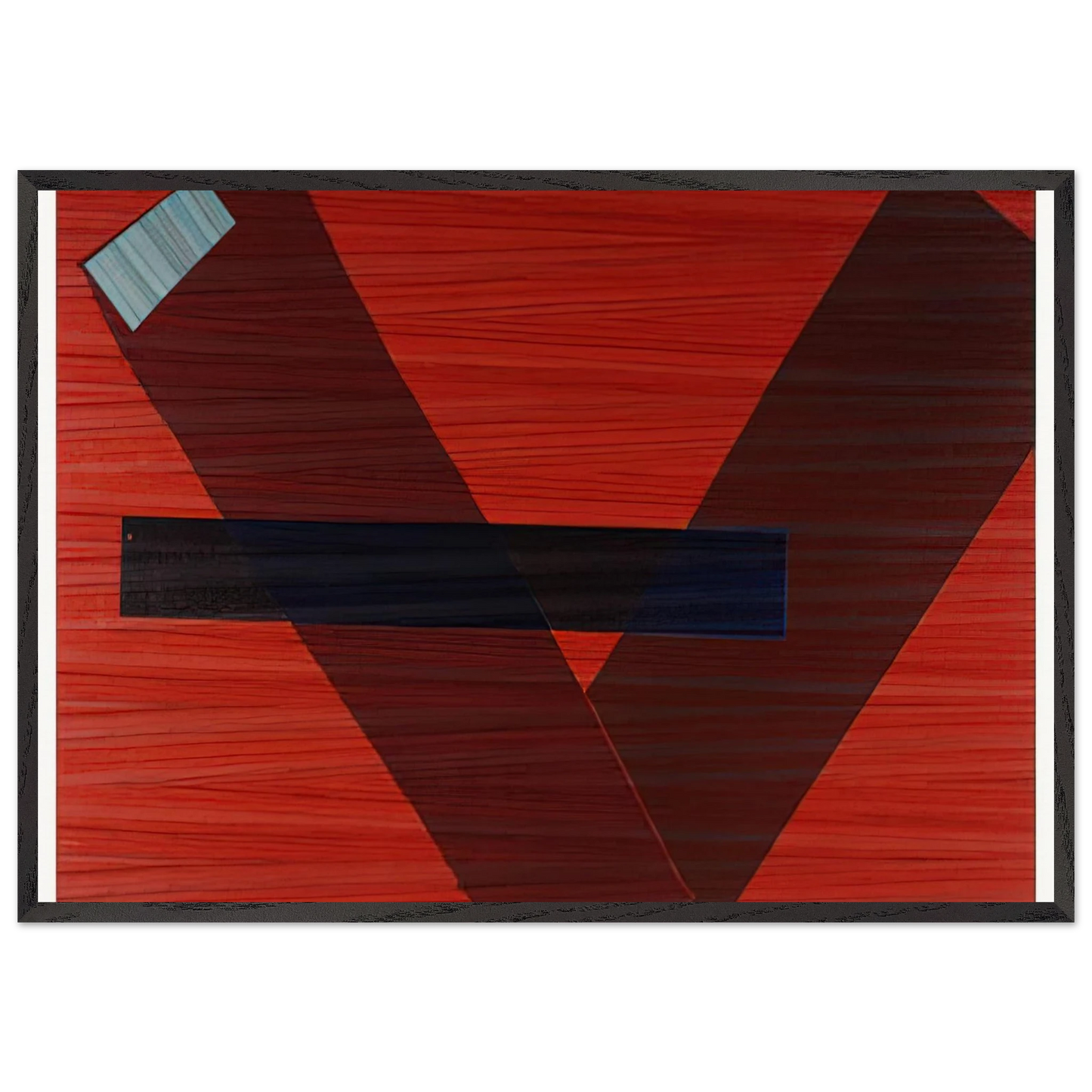 Blue Line N3 - Sam Gilliam 70x100 cm / 28x40 inches Framed Art Print – Black Wooden Frame