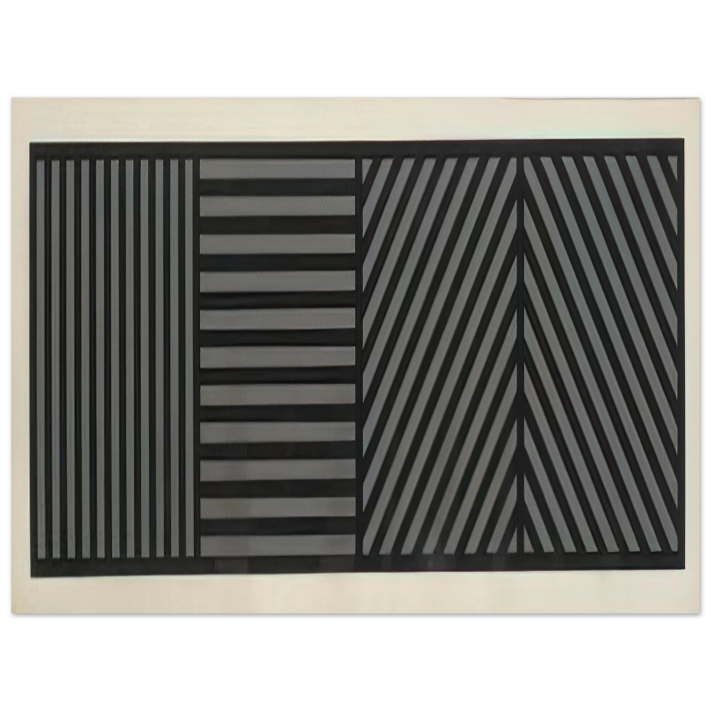 Sol LeWitt - Bands of Lines One Inch Wide in Four Directions in Black and Gray Fine Art Poster - Default Title