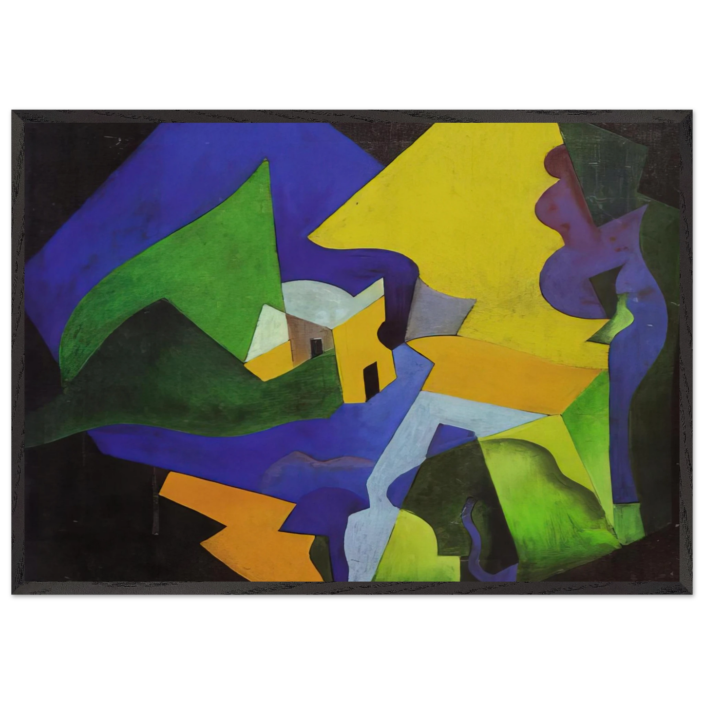 COSTRUZIONE SPAZIALE PAESAGGIO 1919 - Enrico Prampolini 70x100 cm / 28x40 inches Framed Art Print – Black Wooden Frame