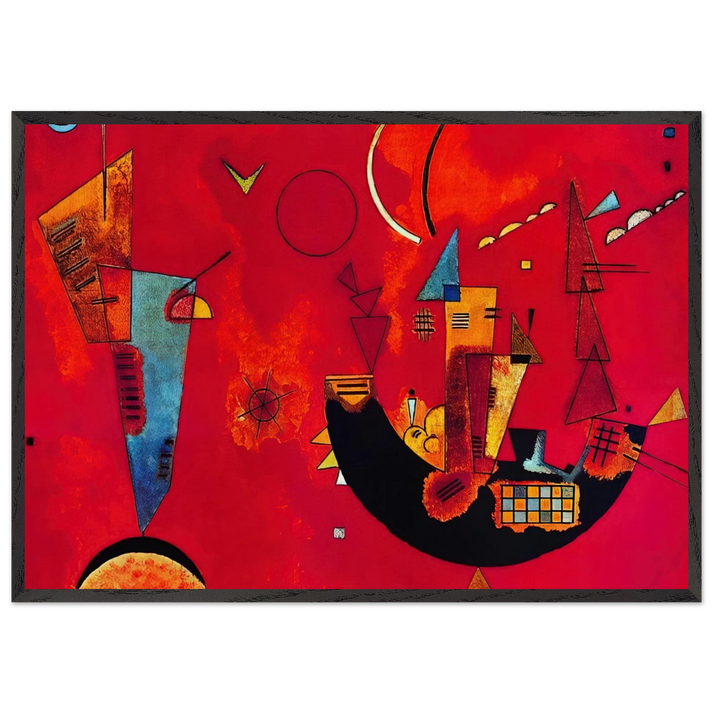 MIT UND GEGEN 1929 - Wassily Kandinsky 70x100 cm / 28x40 inches Framed Art Print – Black Wooden Frame