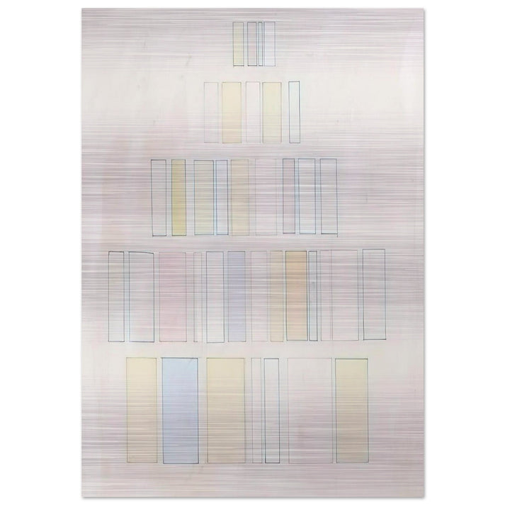 Red and Green with Pale Colors - 1966 - Robert Goodnough Brushed Aluminum Print - 70x100 cm / 28x40 inches | Robert Goodnough Aluminum Print | Robert Goodnough Prints