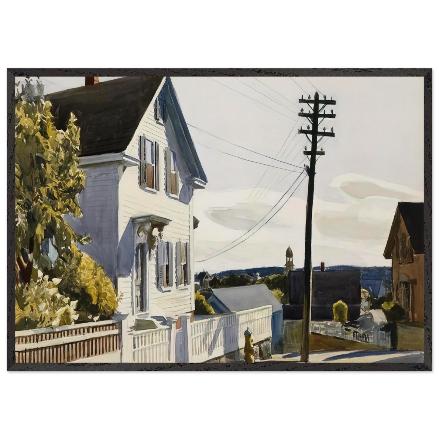 Adam s House - Edward Hopper 70x100 cm / 28x40 inches Framed Art Print – Black Wooden Frame