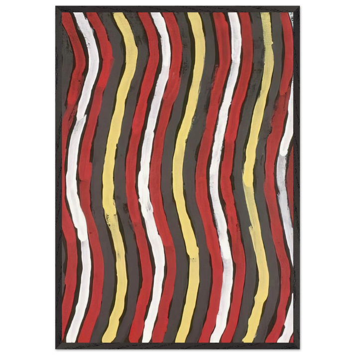 Untitled - 2001 - Clifford Possum Tjapaltjarri 70x100 cm / 28x40 inches Framed Art Print – Black Wooden Frame