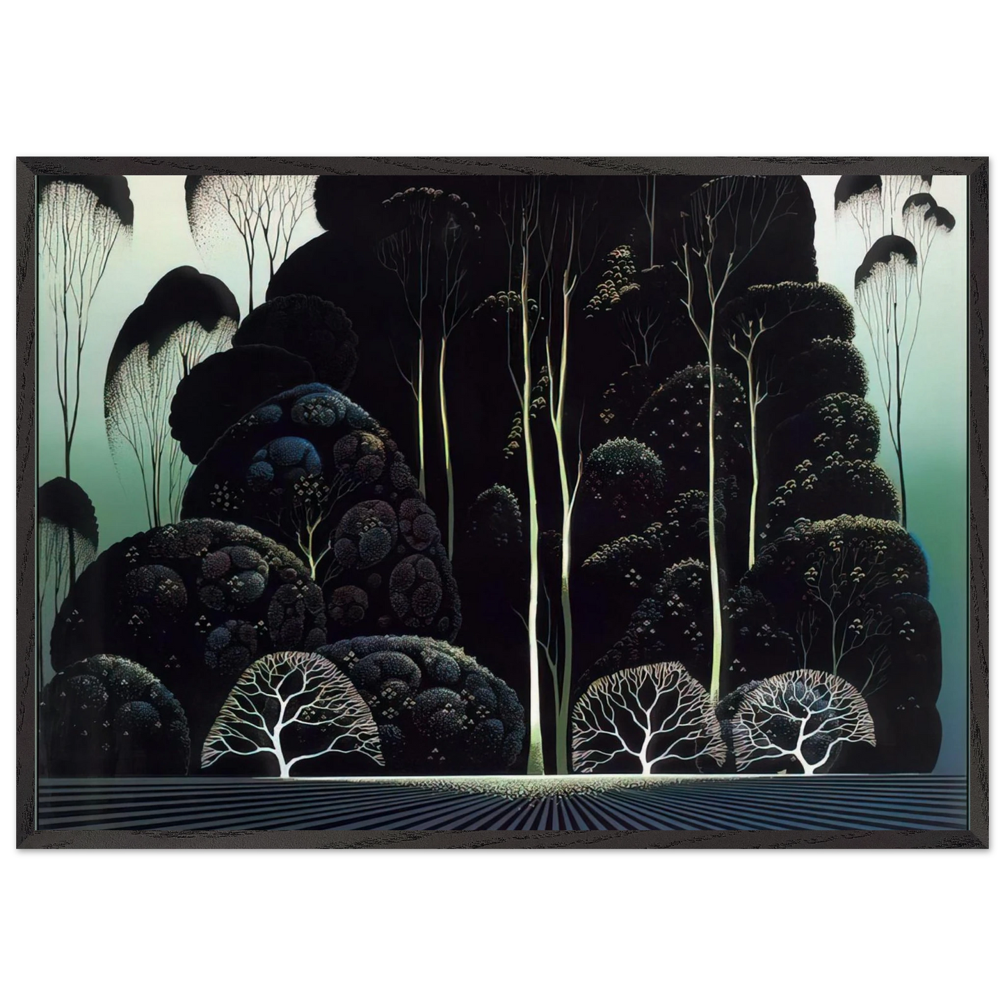 Eucalyptus - Eyvind Earle 70x100 cm / 28x40 inches Framed Art Print – Black Wooden Frame