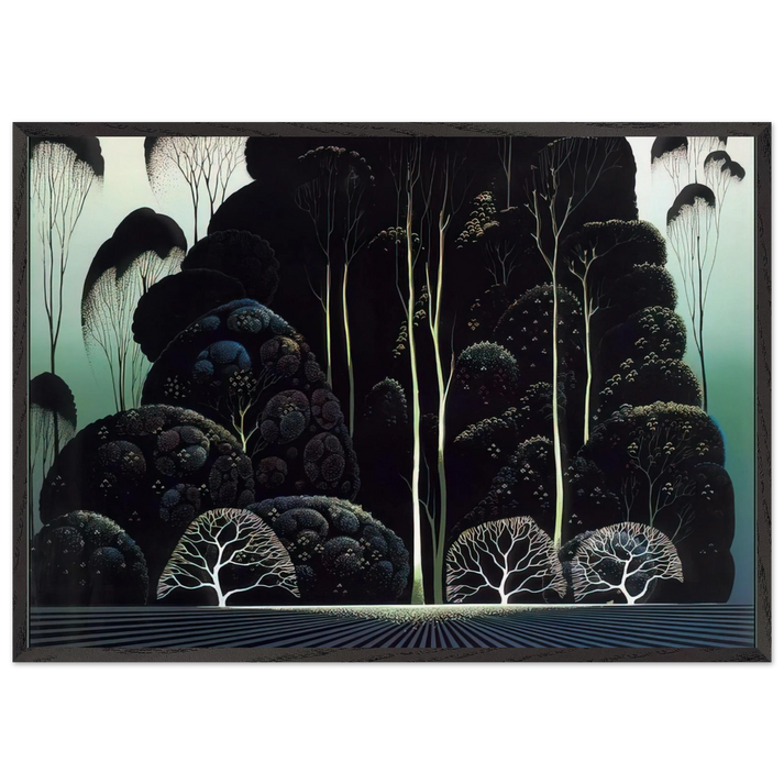 Eucalyptus - Eyvind Earle 70x100 cm / 28x40 inches Framed Art Print – Black Wooden Frame