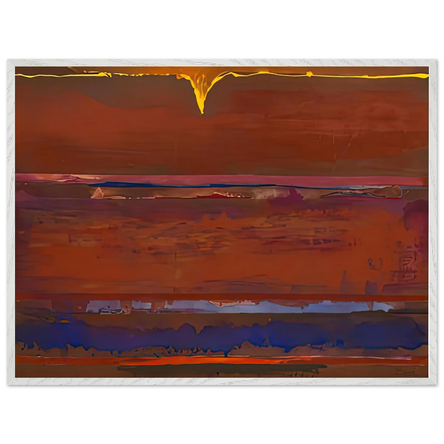 Helen Frankenthaler - Desert Pulse, 1991- Wall Art - 21x29.7 cm / 8x12" - Premium Wooden Framed Poster With Fine Art Paper - White frame