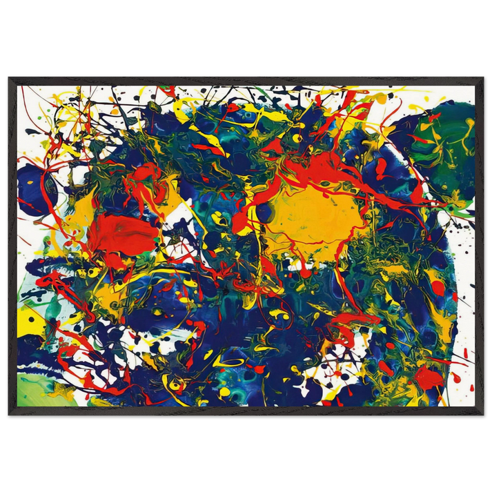 Untitled SFP94-43 SF94-044 - Sam Francis 70x100 cm / 28x40 inches Framed Art Print – Black Wooden Frame