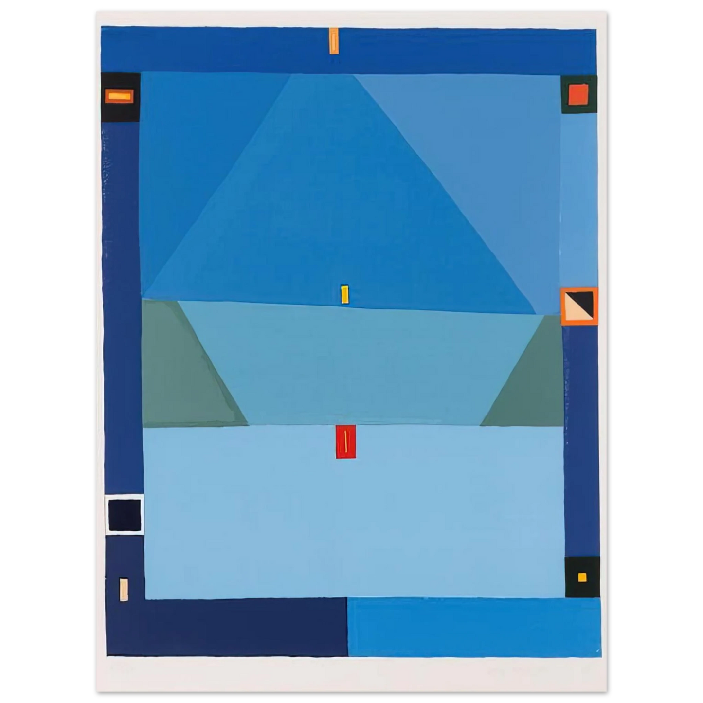 Jerzy Nowosielski - NO TITLE BLUE ABSTRACTION 1997 Fine Art Poster - Default Title