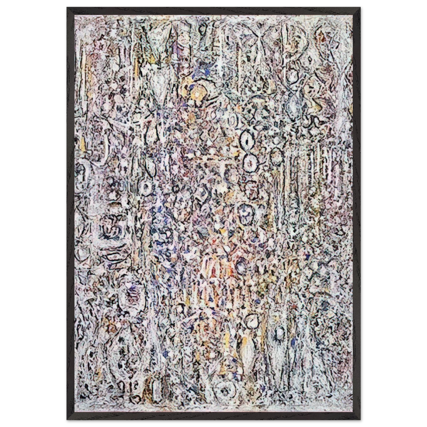 White Gothic No 5 - 1961 - Richard Pousette-Dart 70x100 cm / 28x40 inches Framed Art Print – Black Wooden Frame