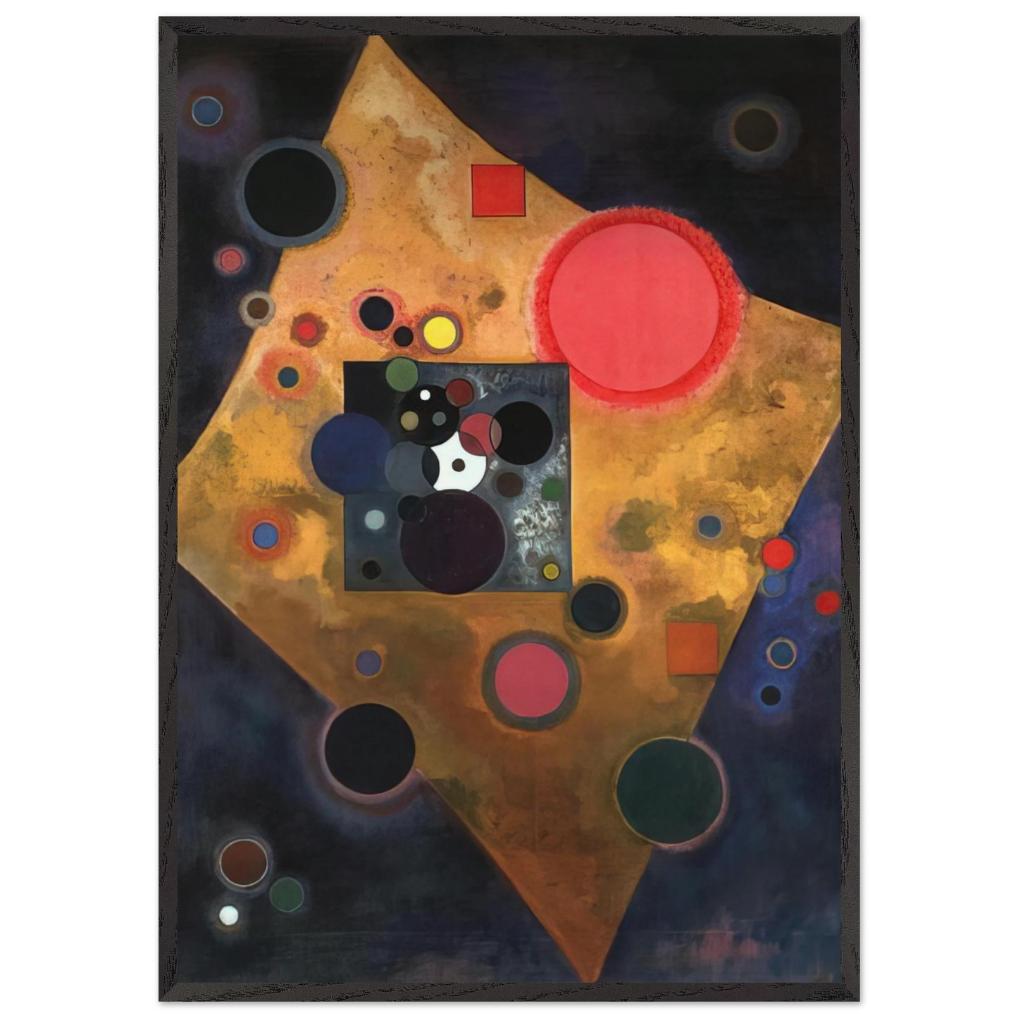ACCENT ON ROSE 1926 - Wassily Kandinsky 70x100 cm / 28x40 inches Framed Art Print – Black Wooden Frame