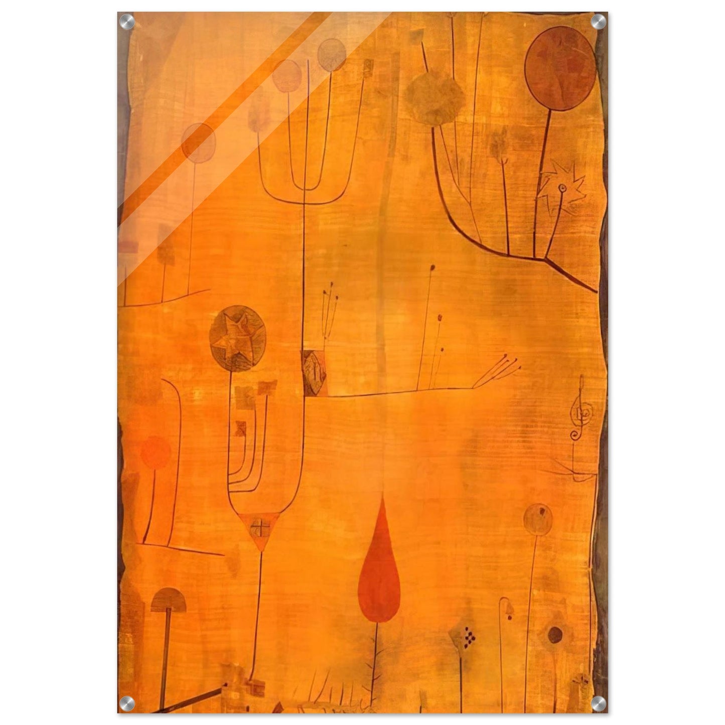 FRUITS ON RED 1930 - Paul Klee Acrylic Print - 70x100 cm / 28x40″ inches