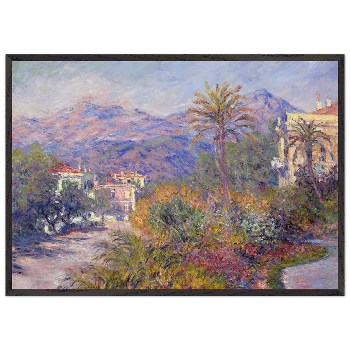 Strada Romada in Bordighera - claude monet 70x100 cm / 28x40 inches Framed Art Print – Black Wooden Frame
