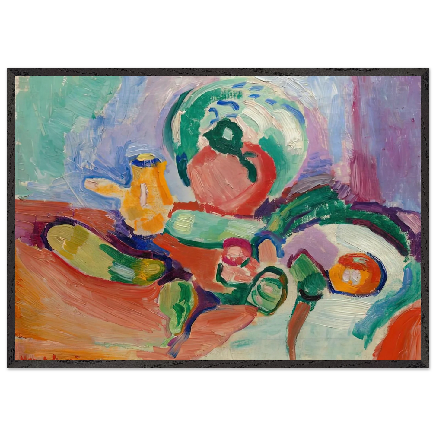 STILL LIFE WITH VEGETABLES 1905 - Henri Matisse 70x100 cm / 28x40 inches Framed Art Print – Black Wooden Frame