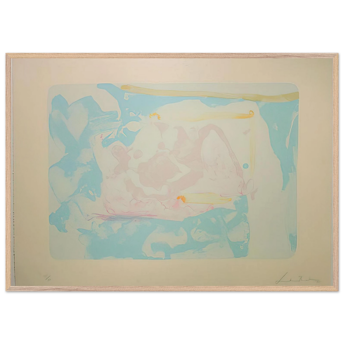 Helen Frankenthaler - Reflections III - 1995 Wall art - 70x100 cm / 28x40 inches - Premium Wooden Framed Poster With Fine Art Paper - Wood frame