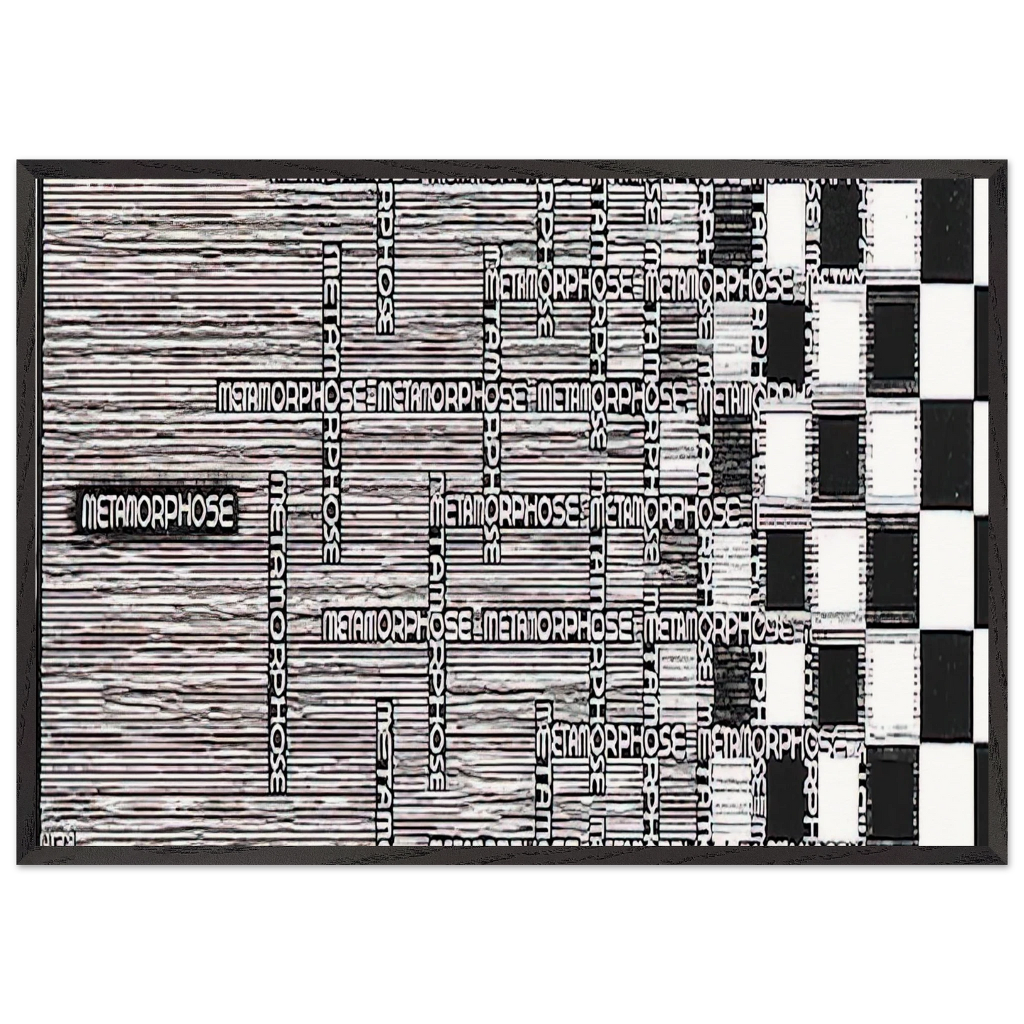 METAMORPHOSIS II EXCERPT 1 - MC Escher Framed Art Print – Black Wooden Frame - Default Title - -Framed Art Print