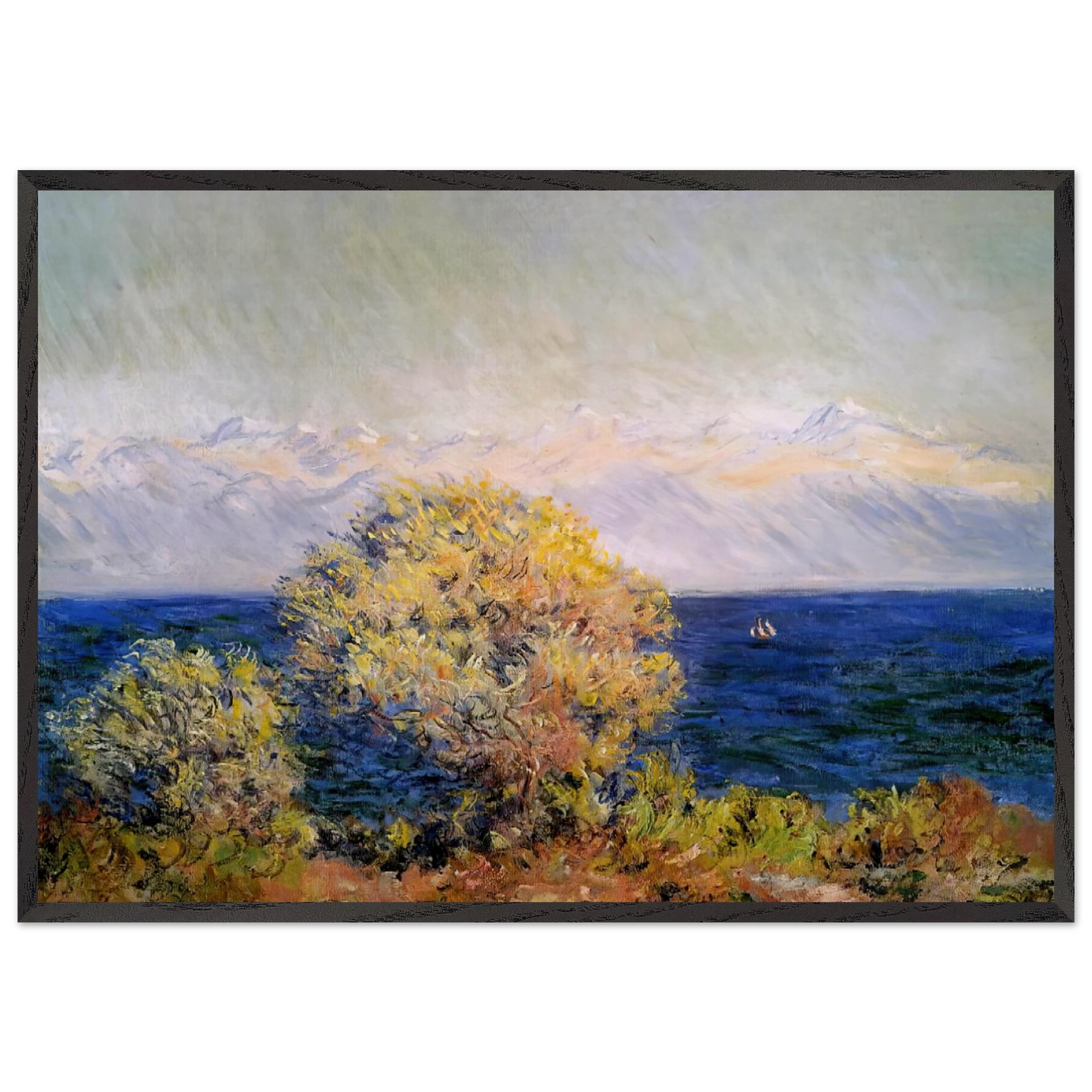 At Cap dAntibes Mistral Wind - claude monet Framed Art Print – Black Wooden Frame - Default Title - -Framed Art Print