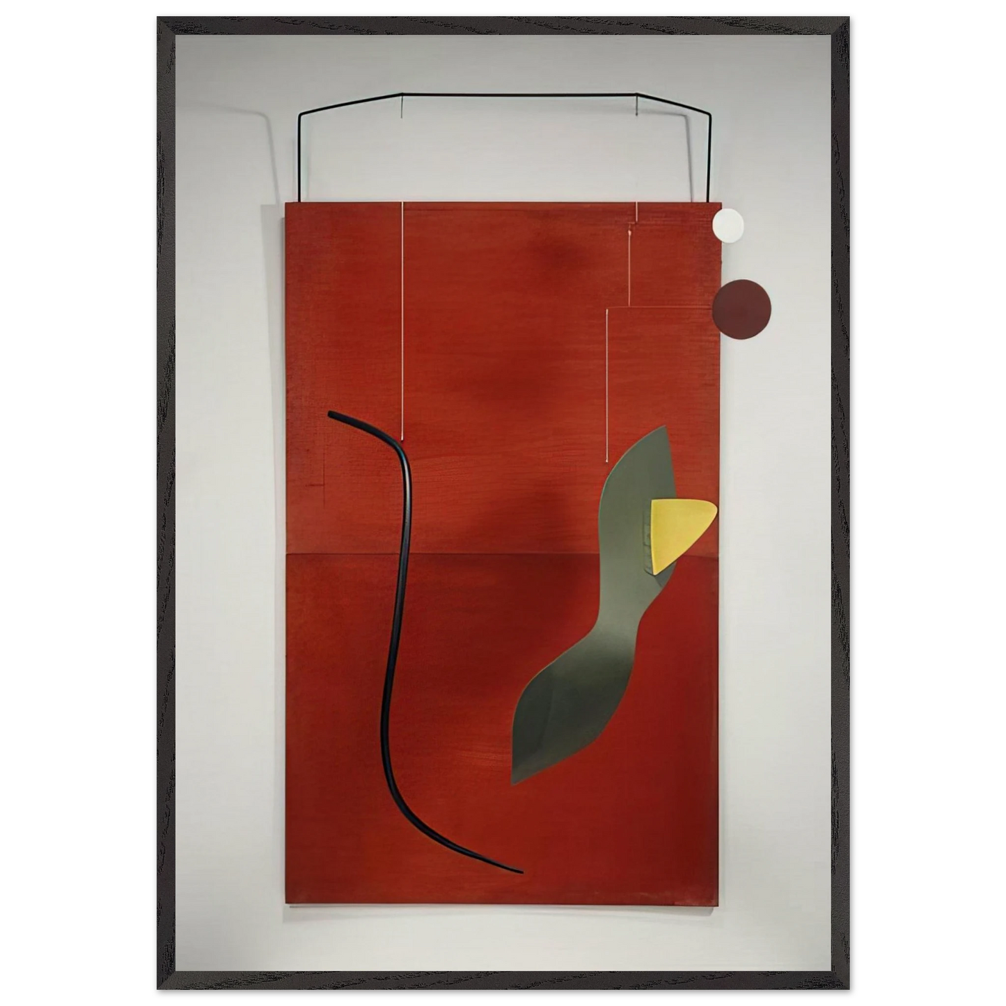 RED PANEL 1936 - Alexander Calder Framed Art Print – Black Wooden Frame - Default Title - -Framed Art Print