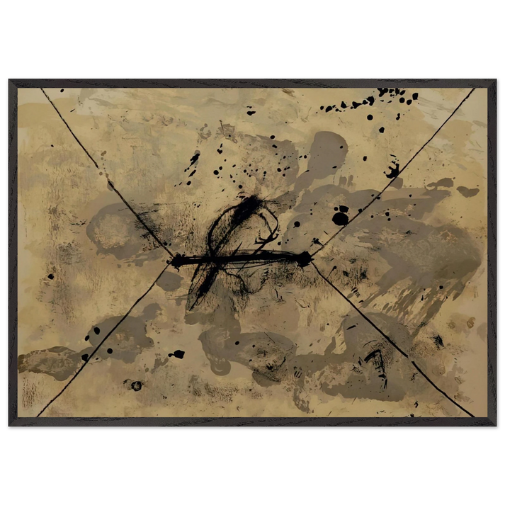 L ENVELOPPE 1968 - Antoni Tapies 70x100 cm / 28x40 inches Framed Art Print – Black Wooden Frame