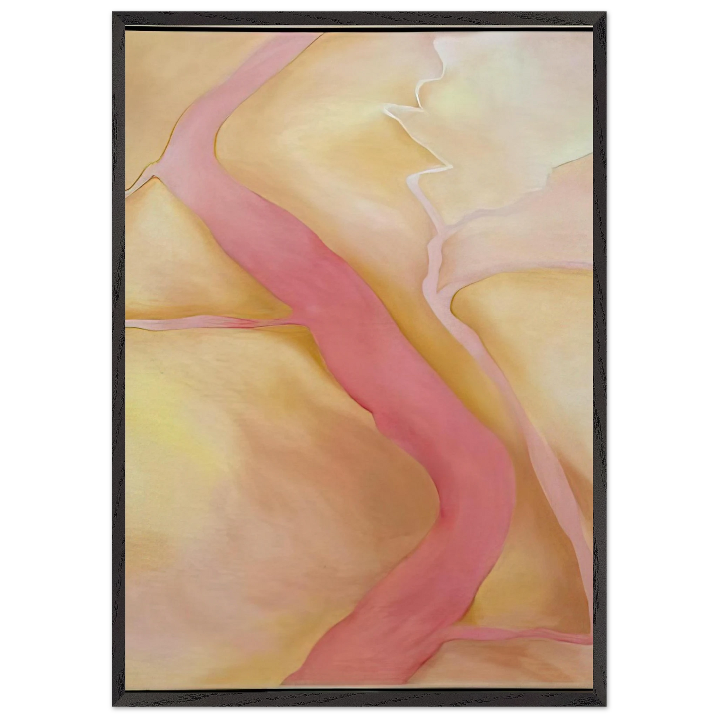 It Was Yellow and Pink II - Georgia OKeeffe 70x100 cm / 28x40 inches Framed Art Print – Black Wooden Frame
