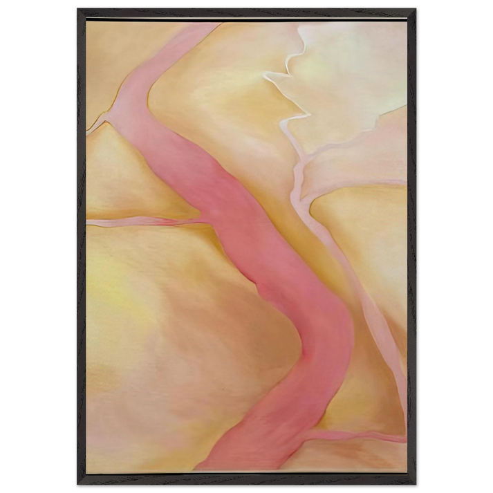 It Was Yellow and Pink II - Georgia OKeeffe 70x100 cm / 28x40 inches Framed Art Print – Black Wooden Frame