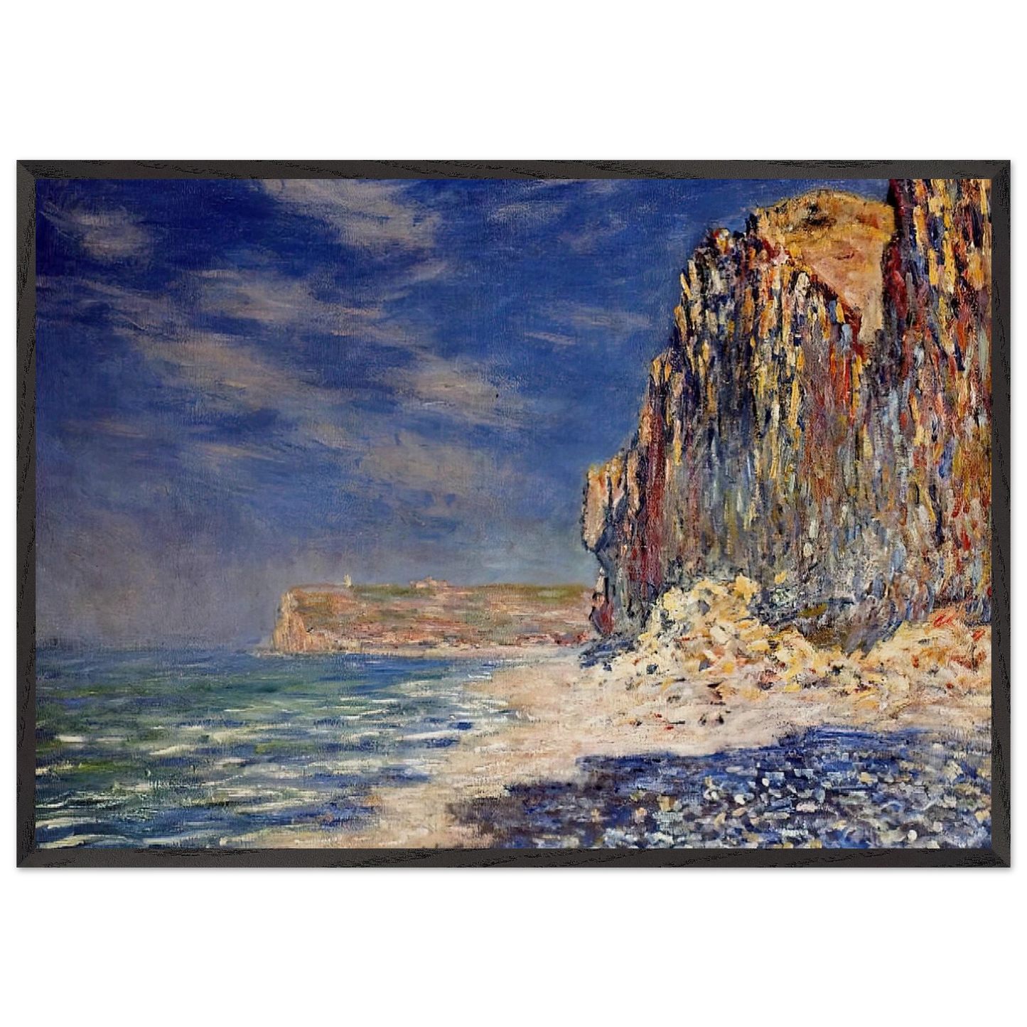 Cliff near Fecamp - claude monet Framed Art Print – Black Wooden Frame - Default Title - -Framed Art Print