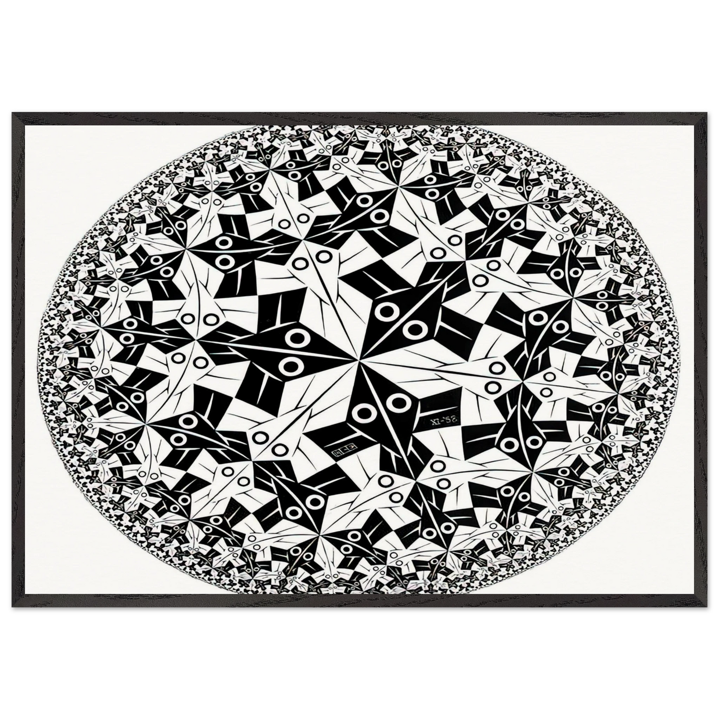 CIRCLE LIMIT I - MC Escher Framed Art Print – Black Wooden Frame - Default Title - -Framed Art Print