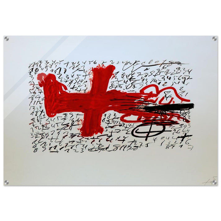JAMBE ET CHIFFRES 1984 - Antoni Tapies Acrylic Print - 70x100 cm / 28x40″ inches