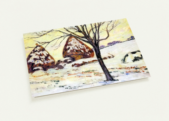 Effts de neige à Palaiseau - 1883 By Armand Guillaumin Pack of 10 Post Cards | Armand Guillaumin Post Cards | A6 (10.5 x 14.8 cm) - 4.1 x 5.8 inches
