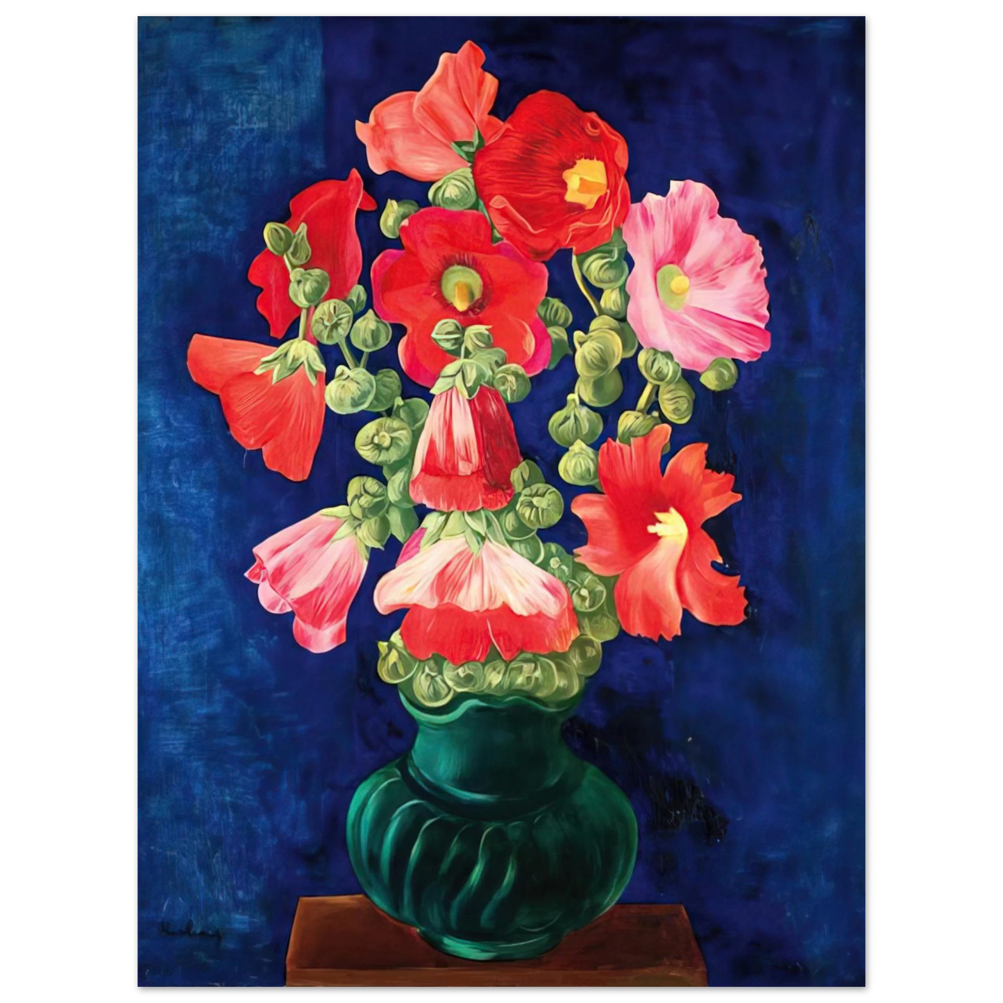 Moise Kisling - HOLLYHOCKS 1939 Fine Art Poster - Default Title